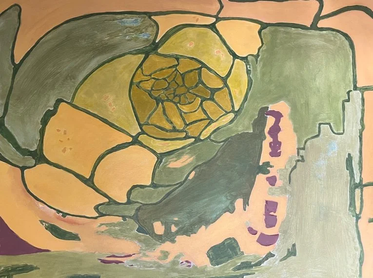 Marigold in Moss | 34"h x 44"w | Acrylic on Canvas | Dandridge Art | Abstract Art | $2000