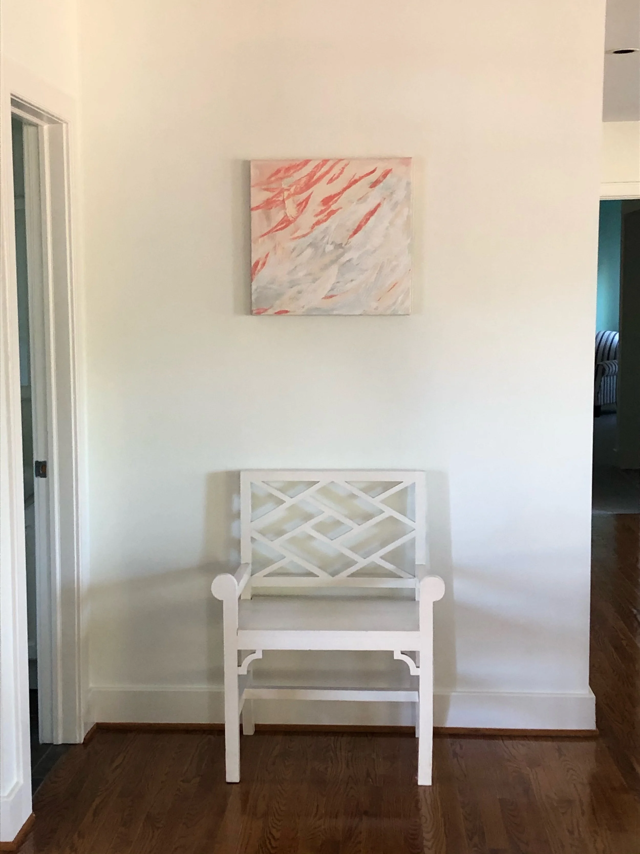 Flamingo Feather | 18" x 18" | Mixed Media