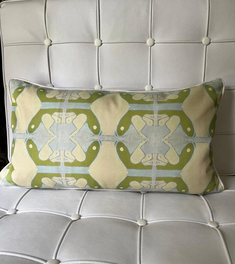 Dandridge Art | Ride With It | Decorative Lumbar Pillow | 14 x 24 | Basketweave Cotton Canvas | White Cording and Backside | Down Inser