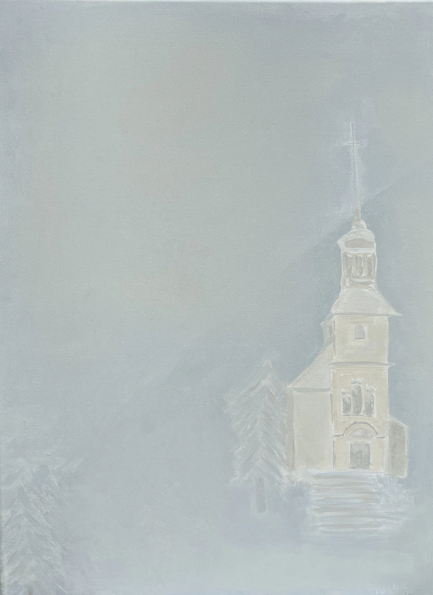 Peace In the Snow | 25.5" x 19.5" | Mixed Media on Canvas | Dandridge Art