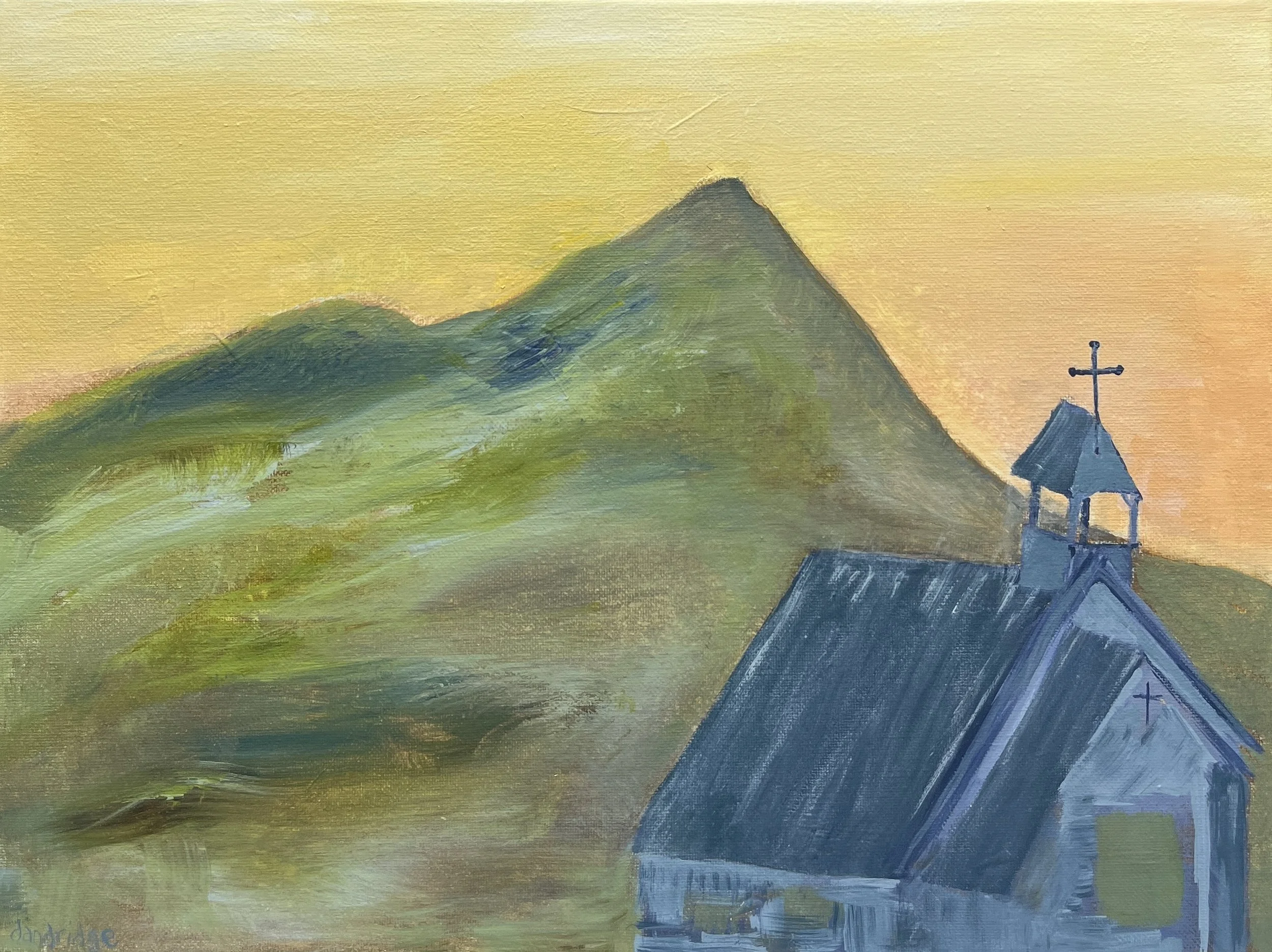 Wyoming Steeple | 12" x 16" | Mixed Media on Canvas | Dandridge Art