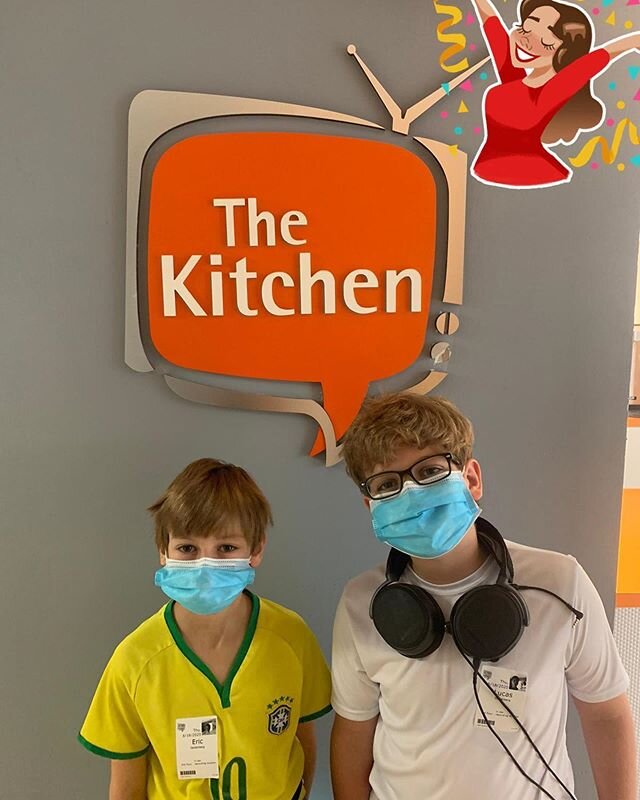 How CUTE are Eric and Lucas Goldenberg -talented young actors keeping safe at The Kitchen.