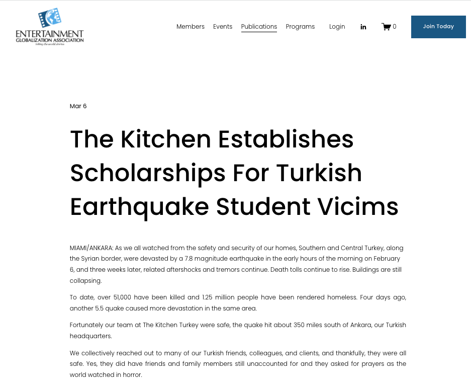 Thank you EGA for Spreading the Word about our Scholarship!