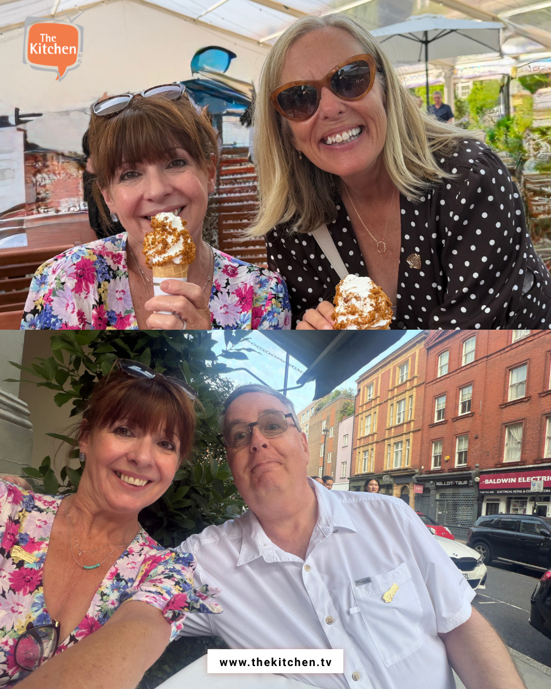 Last night in London! Liz Clarke at The Televisual Village Fete in Regent’s University Gardens with friends - Stephen Stewart and and Terri Davies!