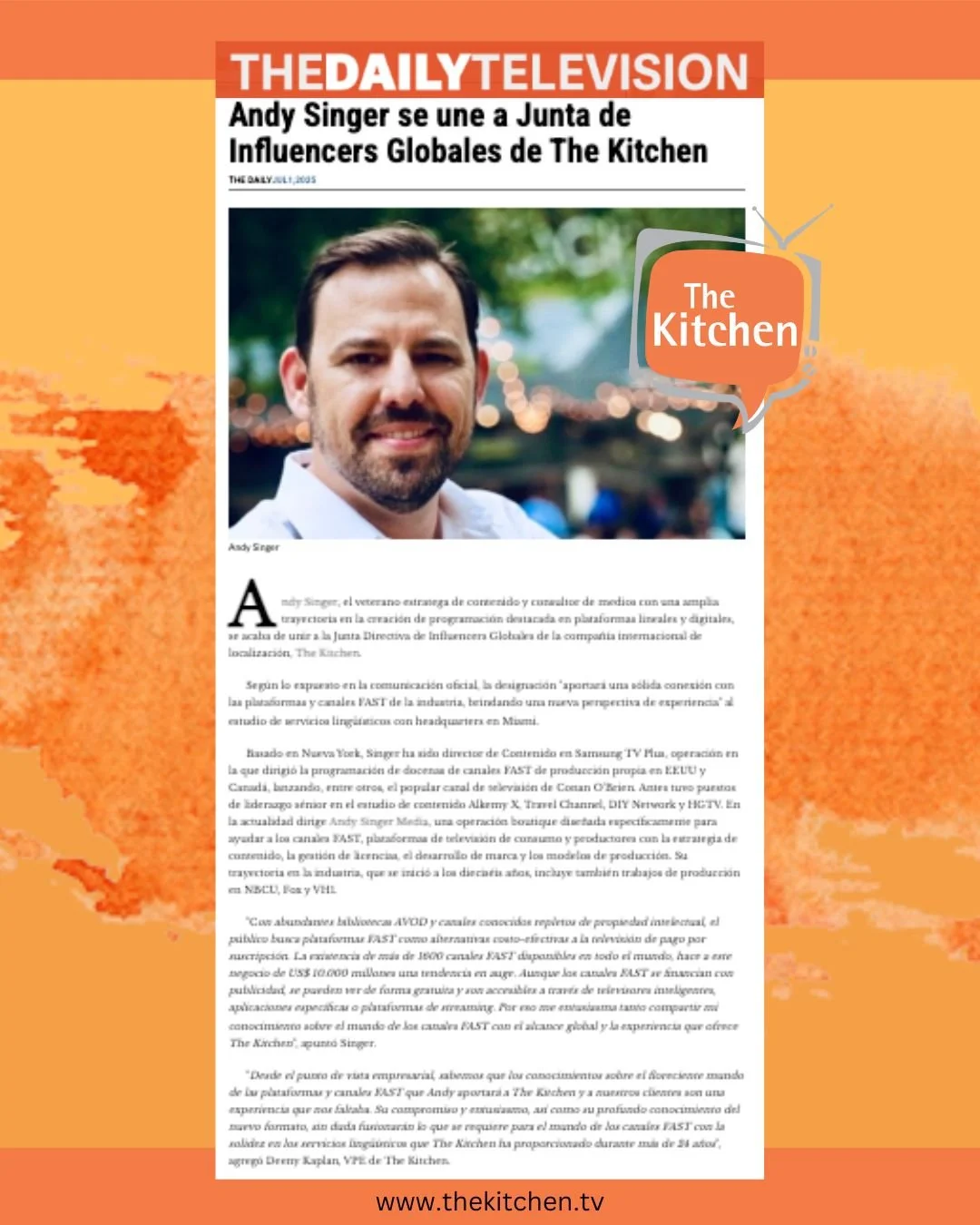 Andy Singer se une a junta de influencers globales de The Kitchen — The ...