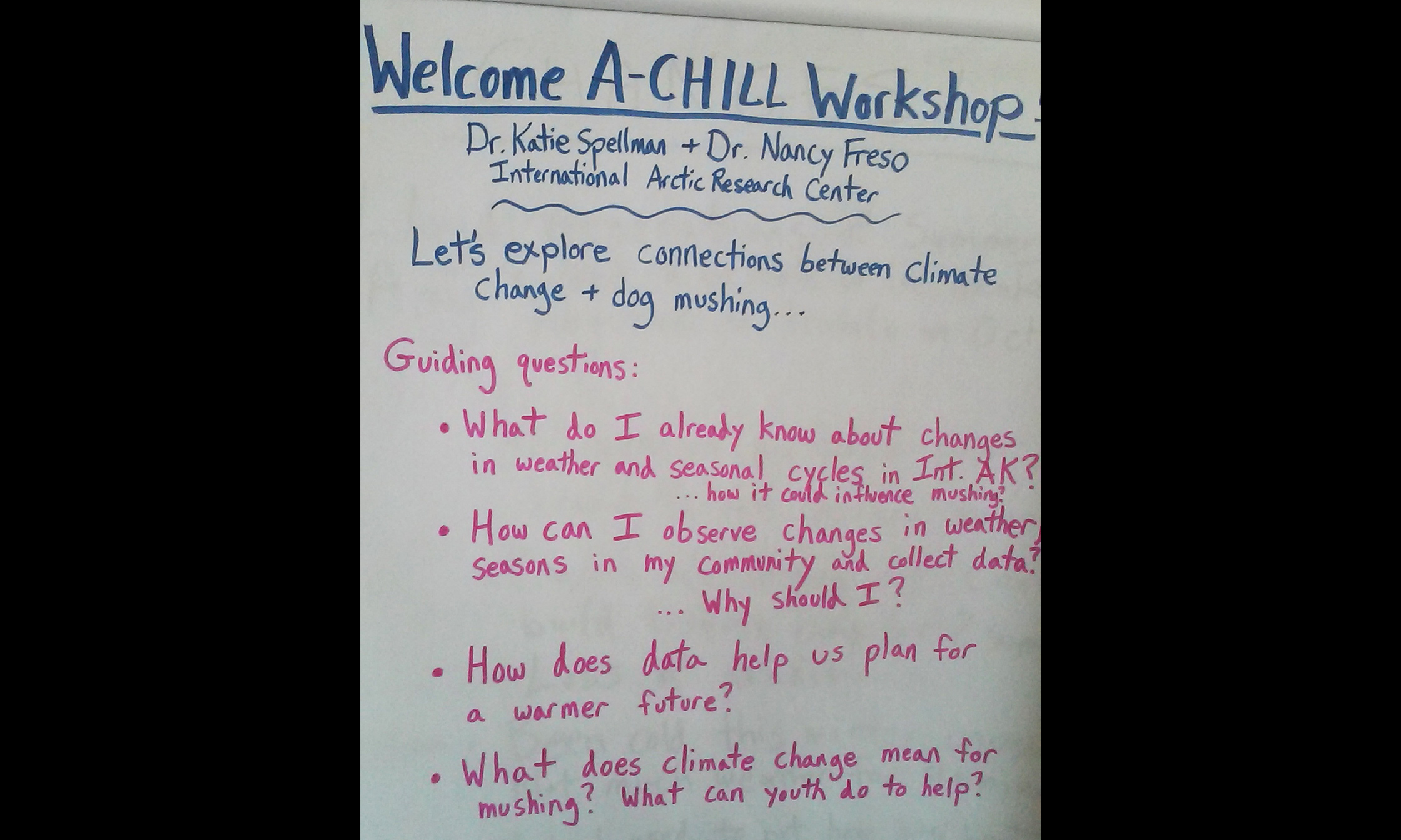 Guiding questions on climate changes