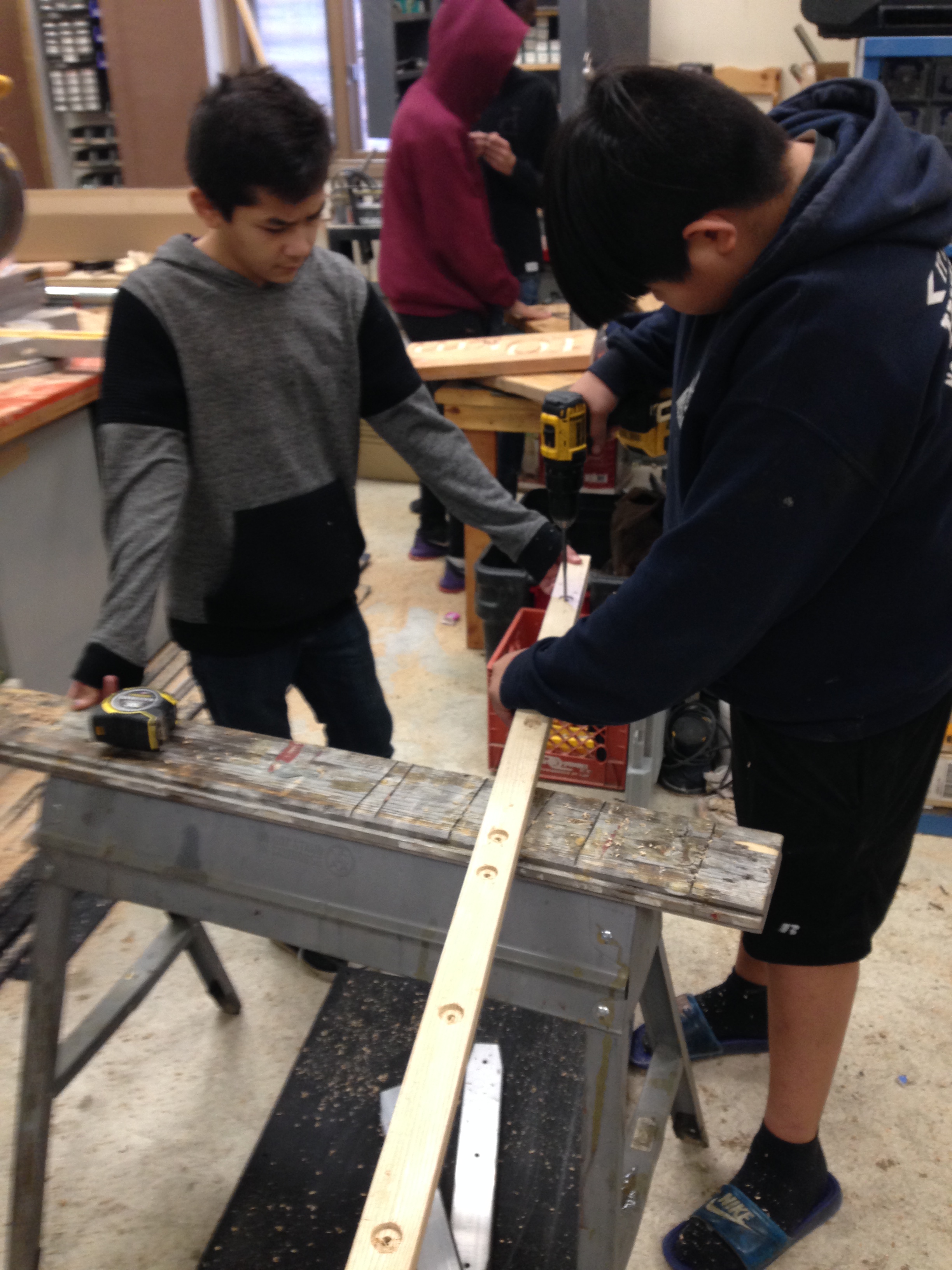 Students drilling some of new runners.