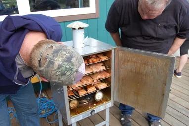 Smoking salmon