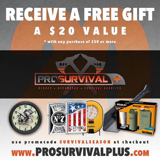 Want a free gift?! Get a free mystery item ($20 value w/ any purchase over $50! We are a one-stop shop for everything SURVIVAL! Save 20% + FREE SHIPPING today! Use promocode SURVIVALSEASON at checkout! ---
LIKE &amp; follow us if you like free stuff!