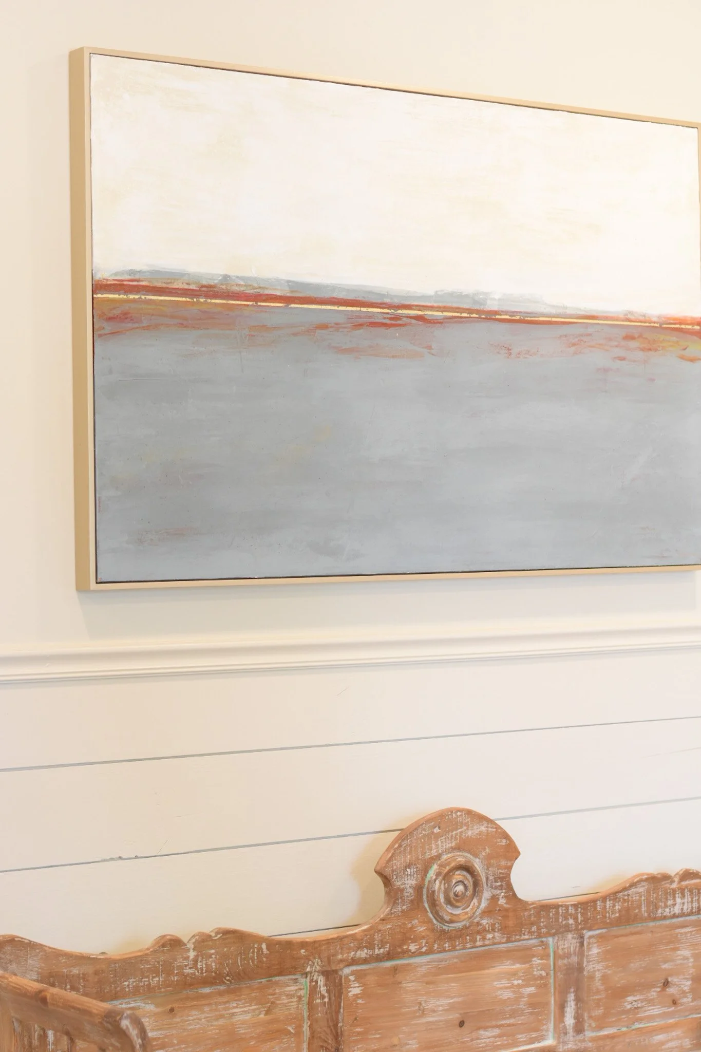 Large blue and grey original artwork by Delie Putnam