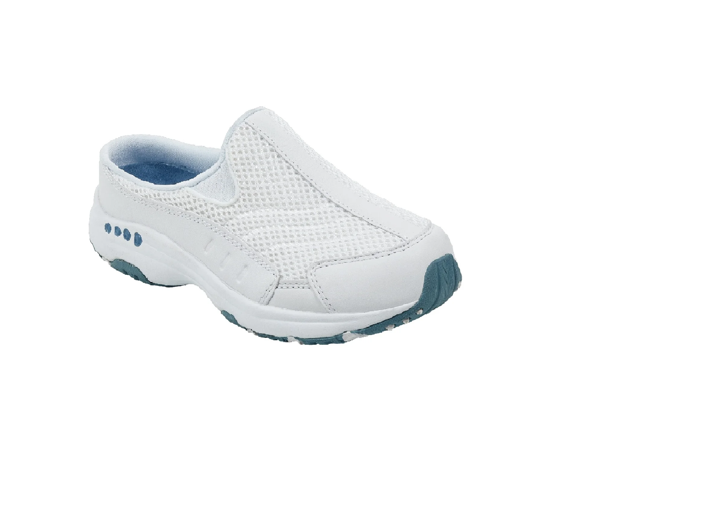 Easy Spirit Women's Traveltime Clog White / Light Blue