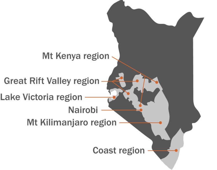 AMT operates through about 30 local Muungano networks that are active in 14 Kenyan counties across 6 regions