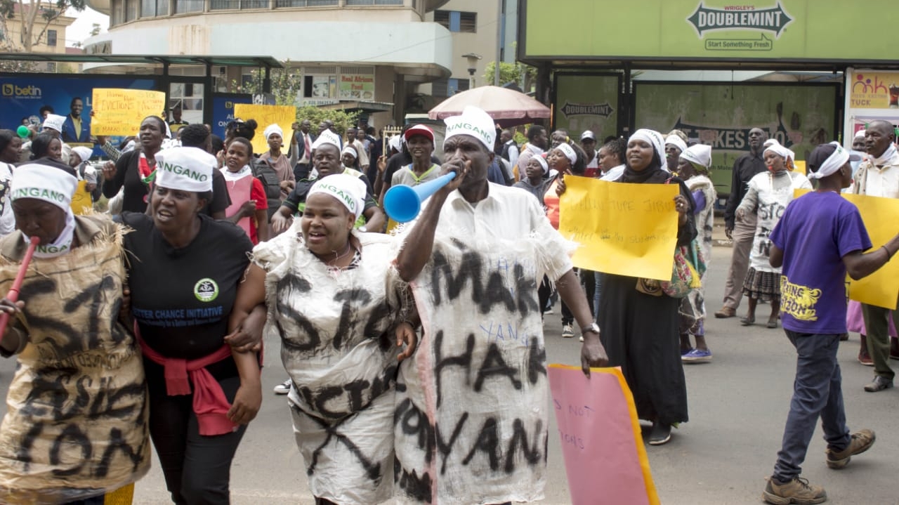 Emily Wangari (front, second from left)