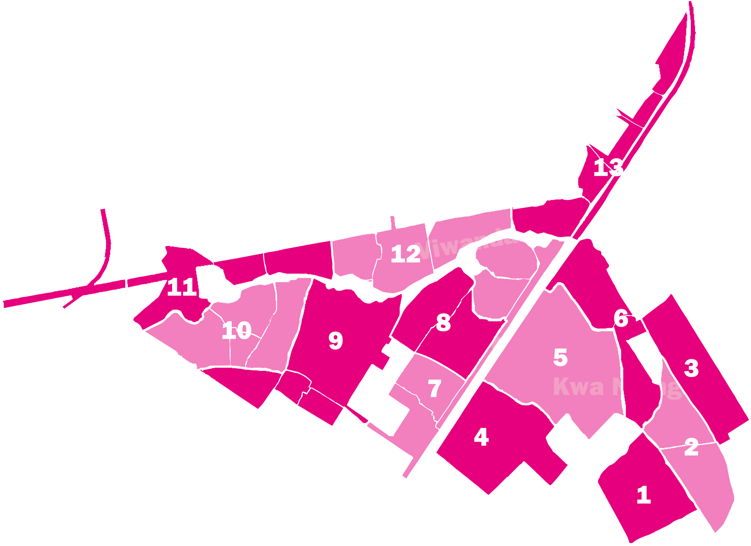 Through cells of 10 and barazas, the integrated development planning process has organized the entire Mukuru community into 13 segments. Planning consultations with the thematic consortiums will take place at the segment level.