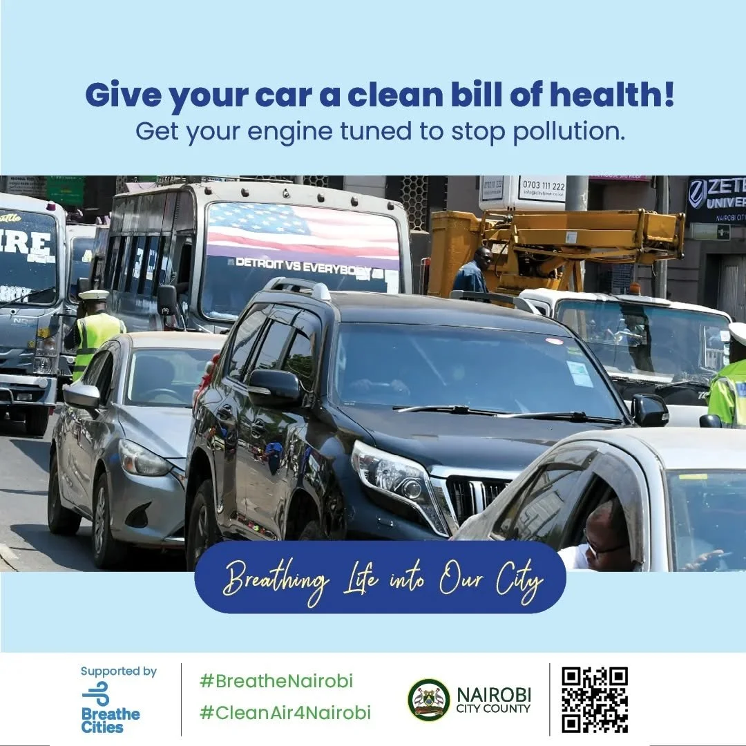 Service your car today for cleaner air tomorrow! 🚗✨ 

Regular check-ups keep emissions low and our city breathing easy. Give your ride a clean bill of health&mdash;your lungs (and Nairobi&rsquo;s) will thank you.

"Hewa safi, pumzi fiti!" 