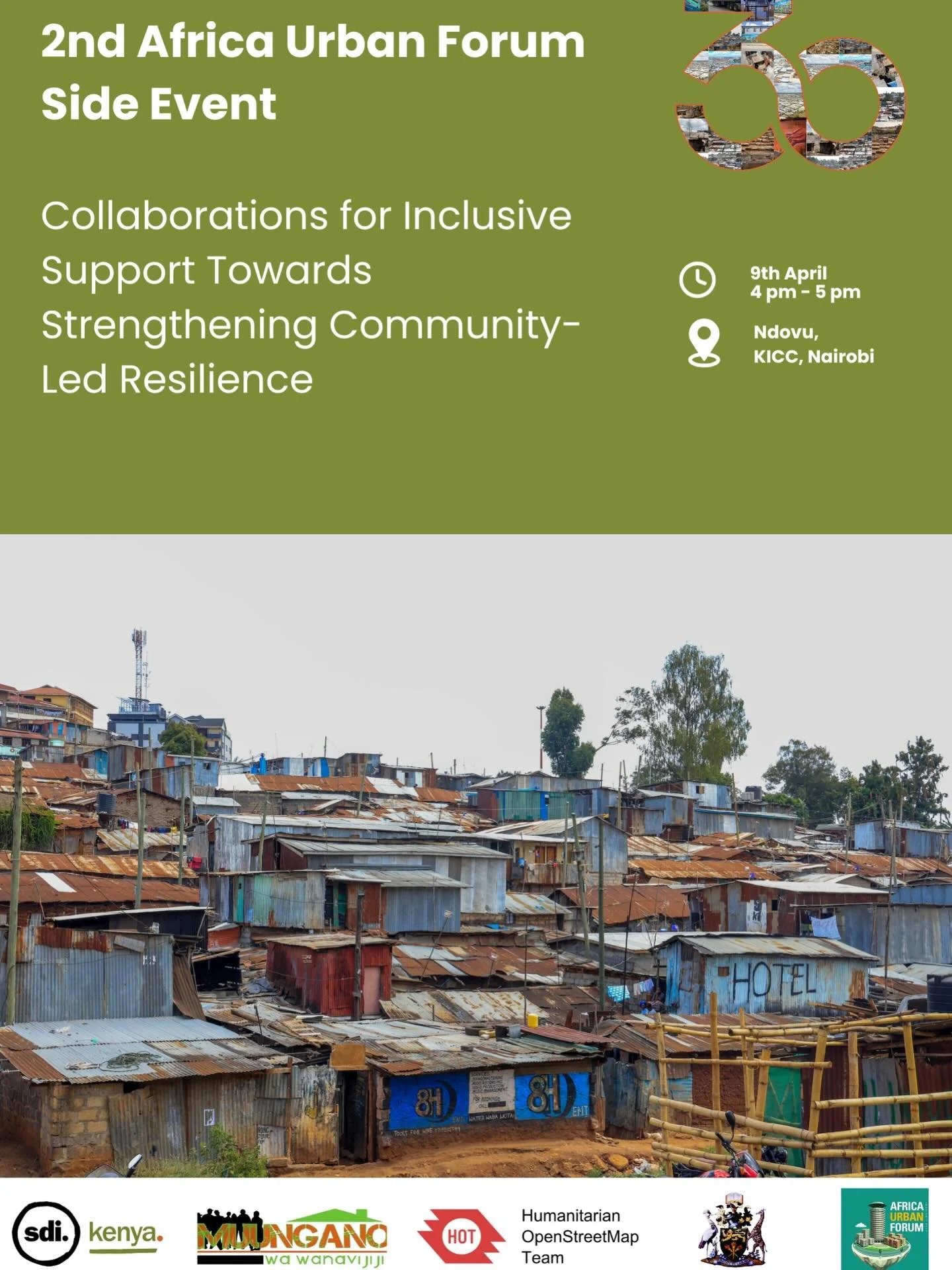 Are you attending the 2nd Africa Urban Forum?

SDI Kenya and Muungano wa Wanavijiji will be hosting a side event today from 4:00&ndash;5:00 PM at Ndovu, KICC Nairobi.

Theme: Collaborations for Inclusive Support Towards Strengthening Community-Led Re