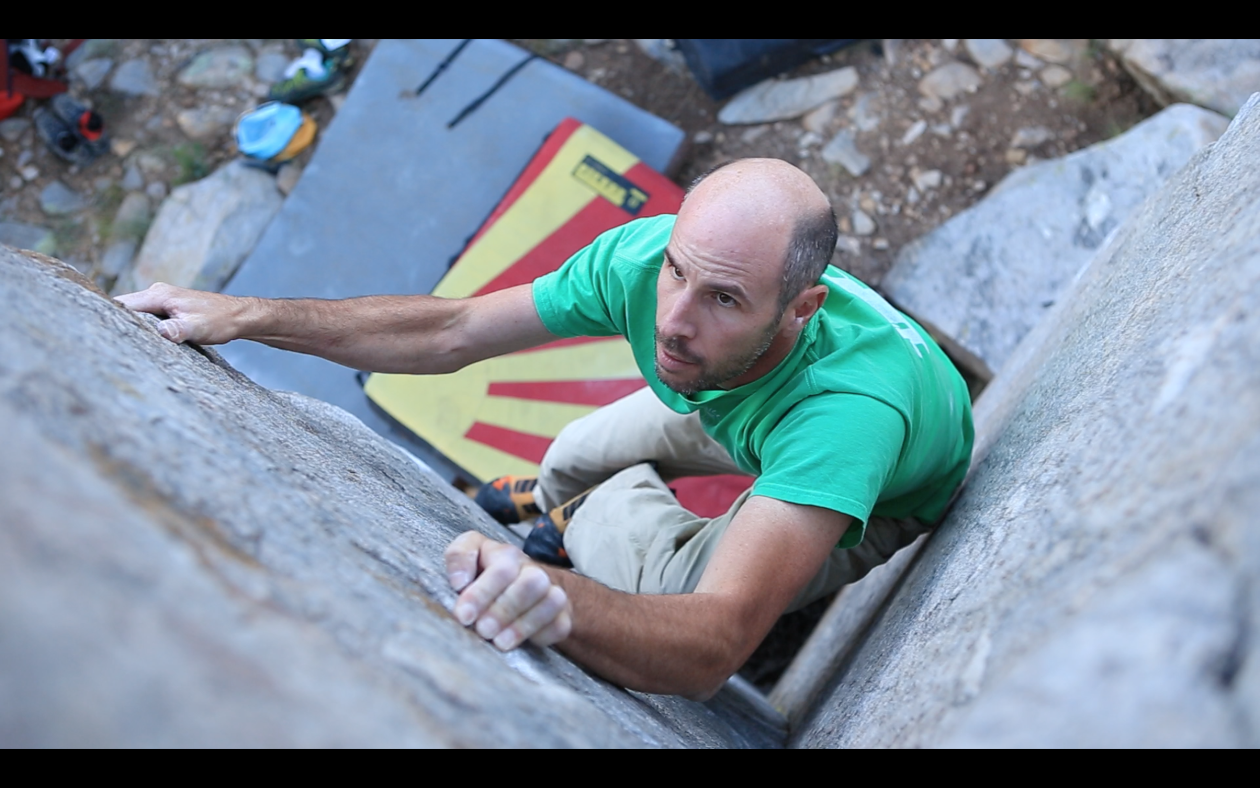 Ty Tyler of the Access Fund climbing at Nosos--another area where NM CRAG is working with the Forest Service to ensure climbing access