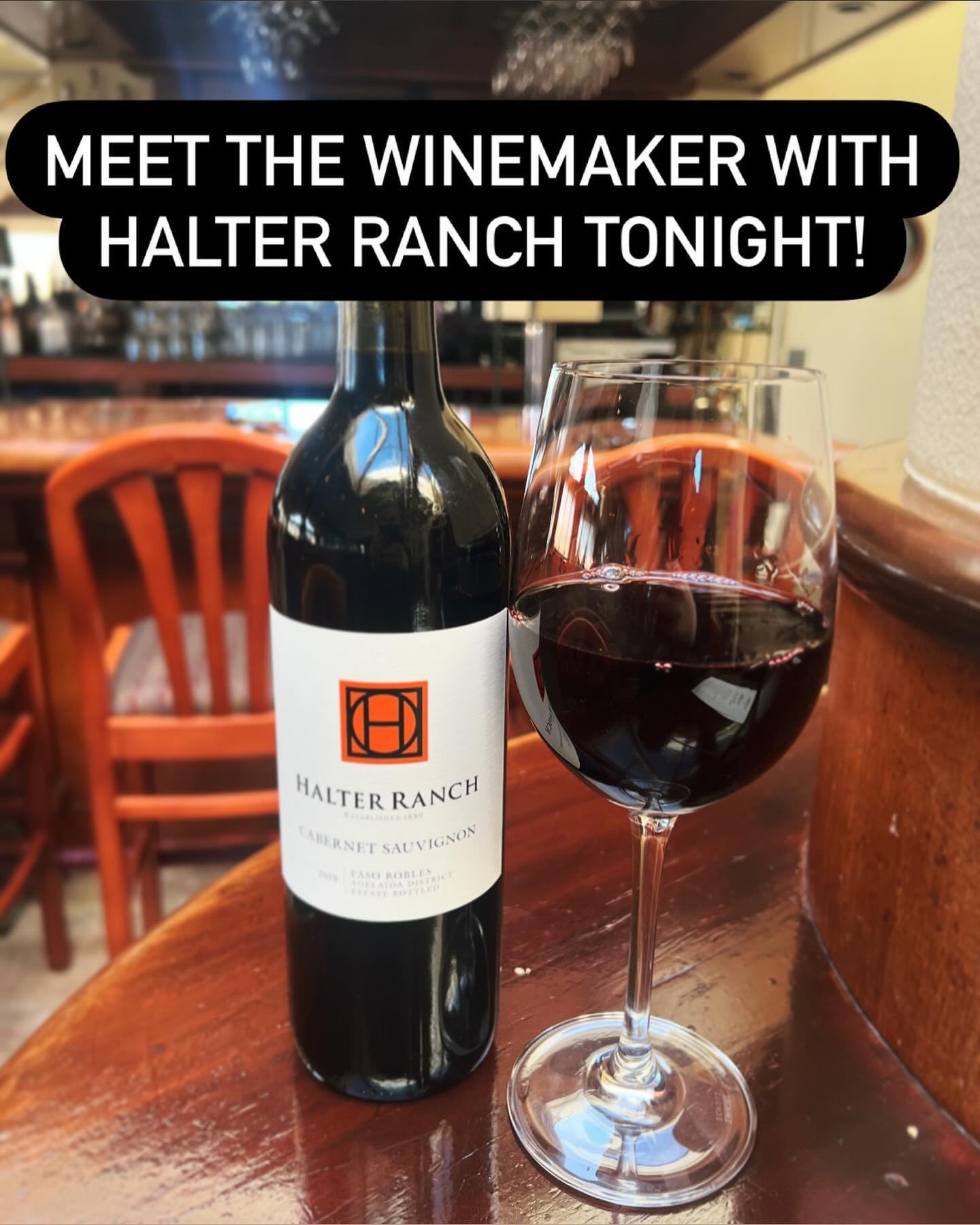 Friendly reminder that our next Meet the Winemaker is tonight! Kevin Sass of Halter Ranch will be pouring complimentary wine tastings from 5-7 pm.