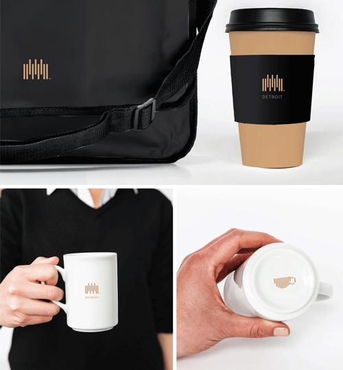 The Block logo on a Bag, Disposable Coffee Cup and Mug