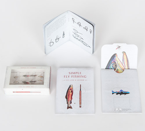 Simple Fly Fishing Booklet and Fly Box Packaging