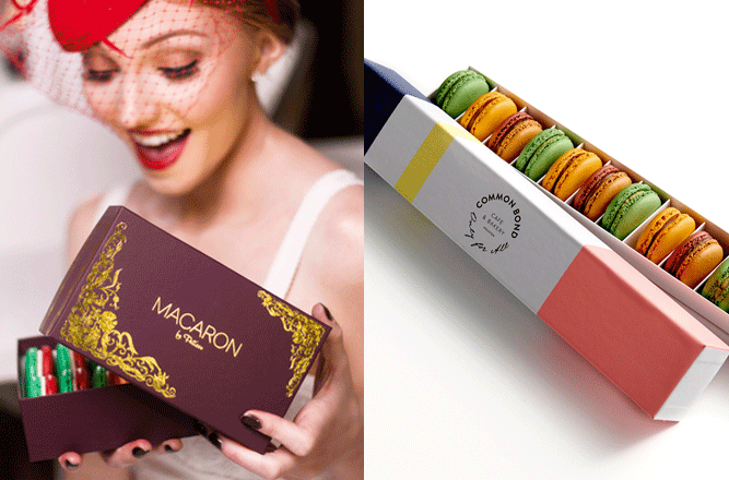 2014 Holiday Gift Guide, Woman Holding Macaron Box and Common Bond Macaron Box