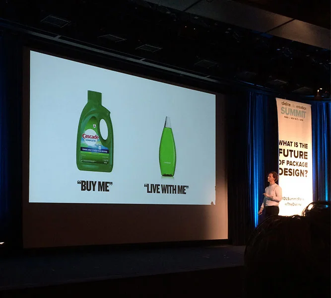 Future of Packaging Presentation, "Buy Me" Cascade Dish Washing Soap vs. Method "Live With Me" Soap