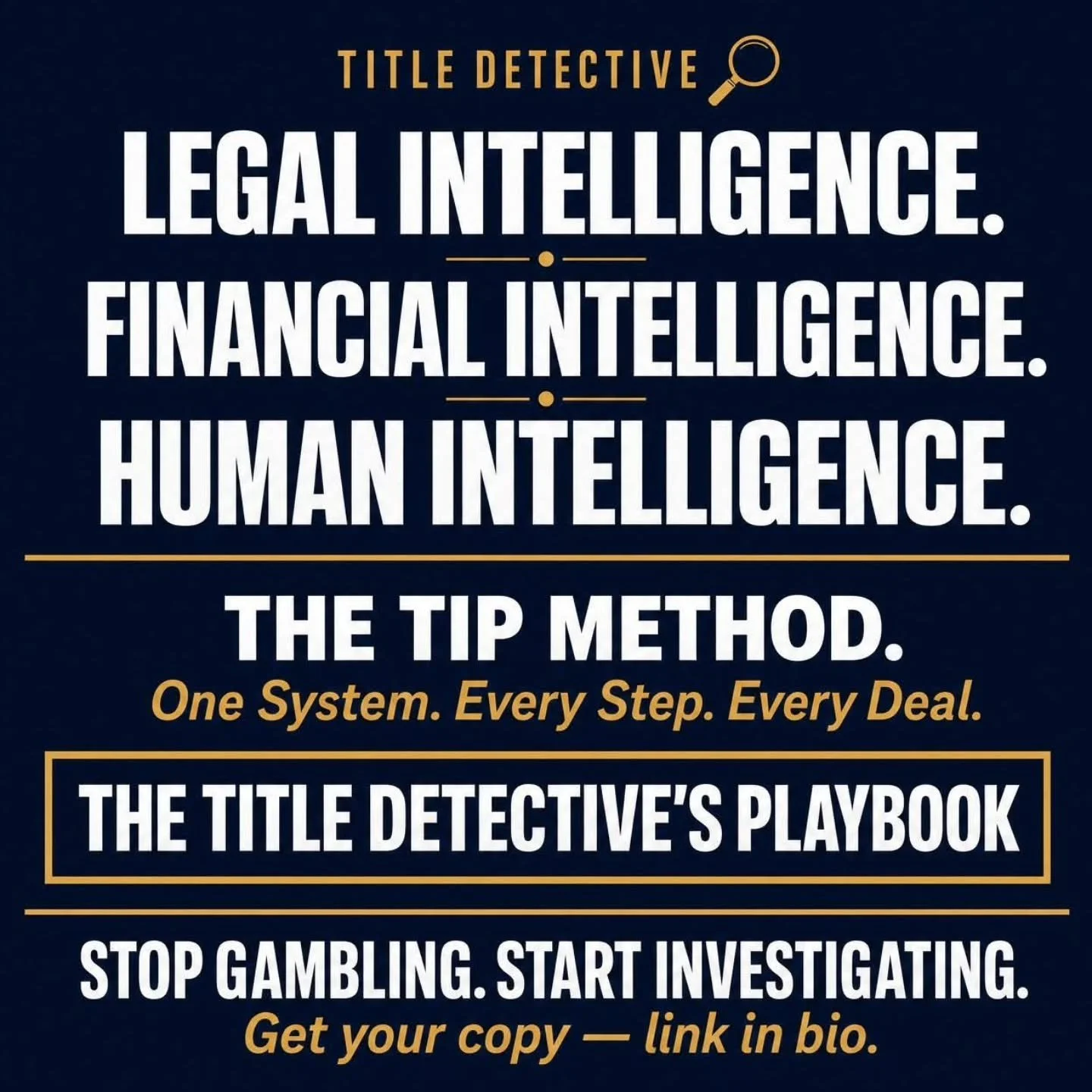 Let me bring this full circle.

Over the last few posts, we have walked through the entire framework that separates Title Detectives from every other investor in the market.

You learned that checking title first, before you ever speak to anyone, giv