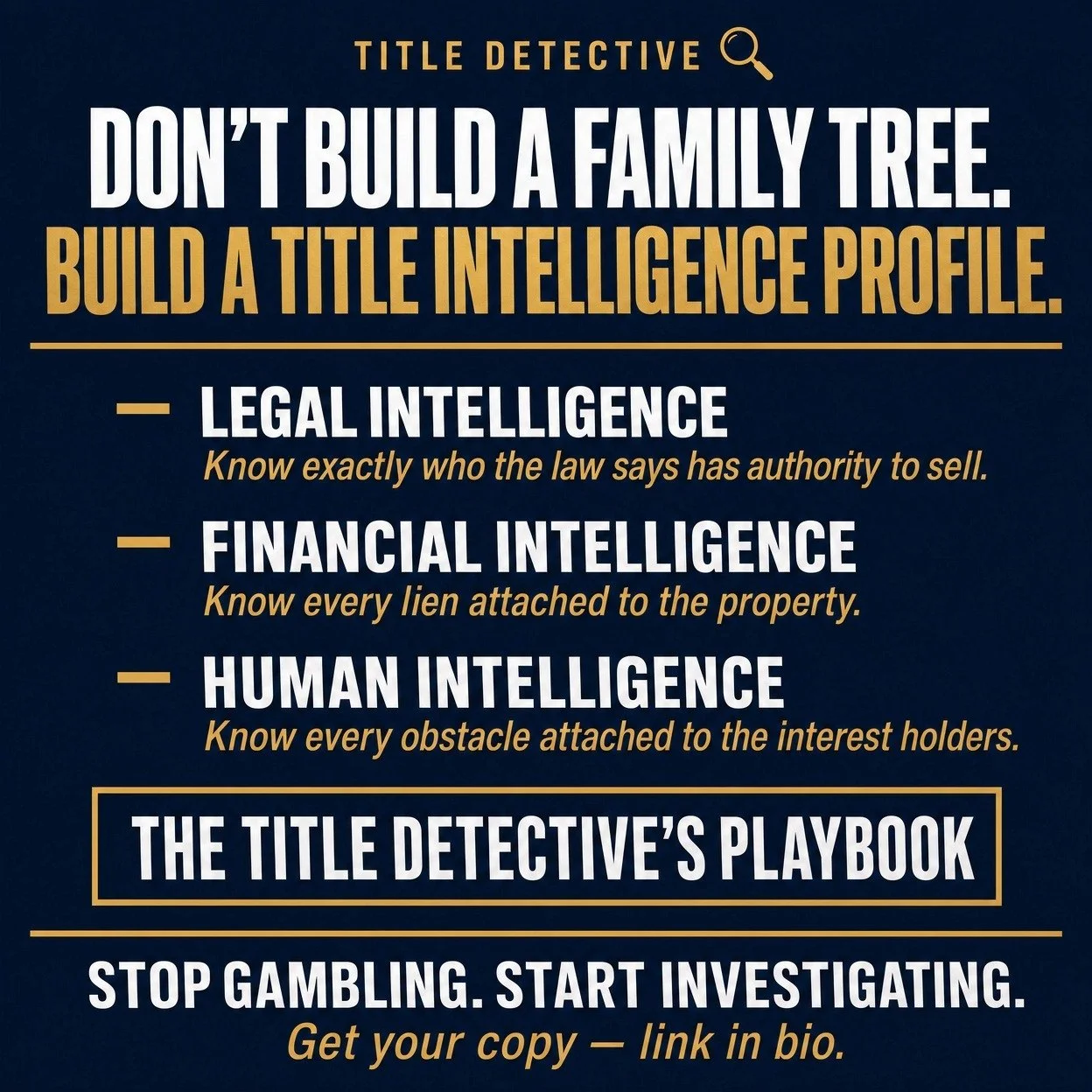 Let's bring this week's lesson full circle.

When an owner dies, standard investors panic. 🫨 They start building massive family trees, skip tracing everyone with the same last name, and throwing money at signatures they don't even need. They let the