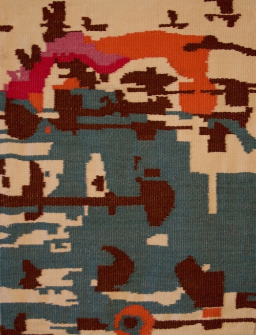 Patterned Sea, wool weaving, 36x27, 2015