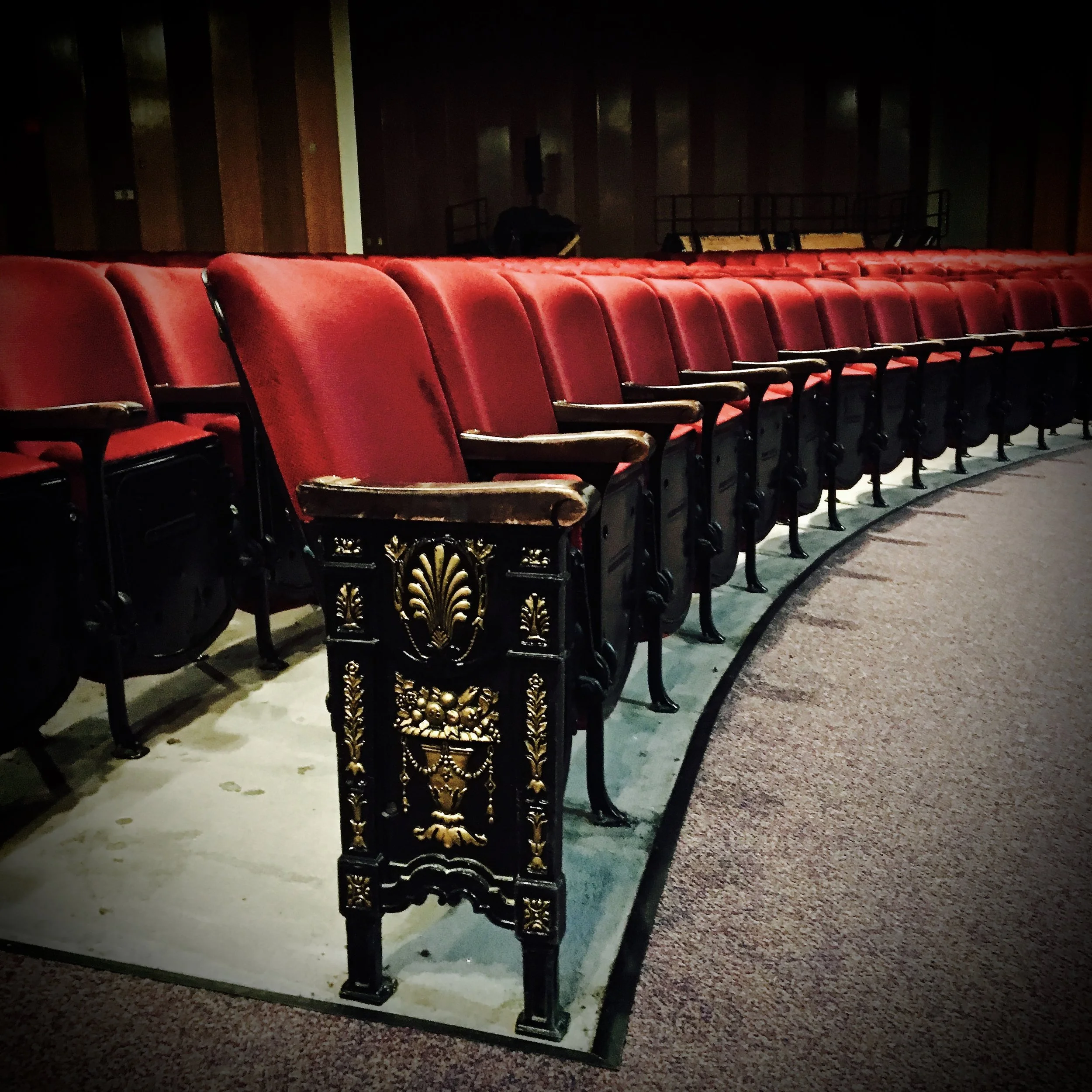 Seats originate from the Roxy Theater.