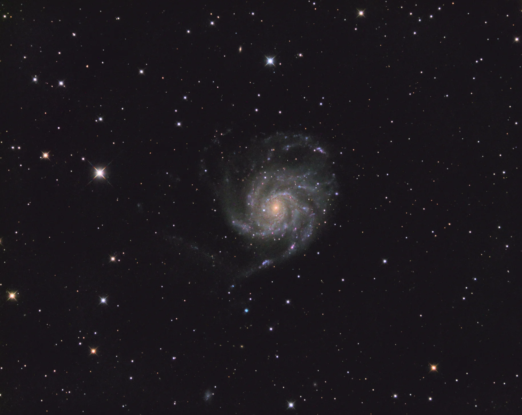 The final image of M101 taken during this session that I captured the above screens from. This was actually 17 hours done over three imaging sessions.