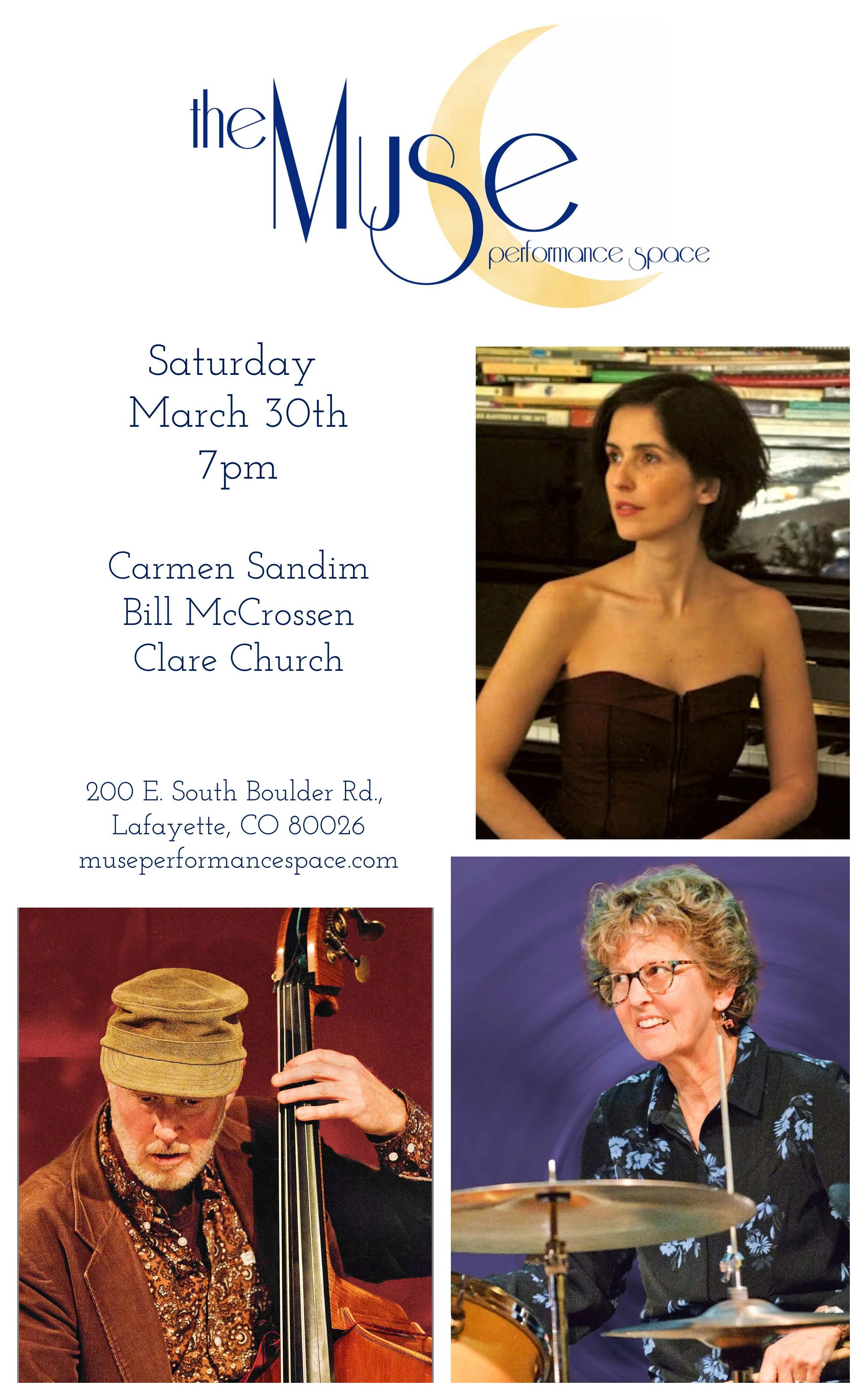      

 
   Carmen Sandim Trio - opens for Cosmic Collection  Bill McCrossen, bass  Clare Church, drums   
 






















     