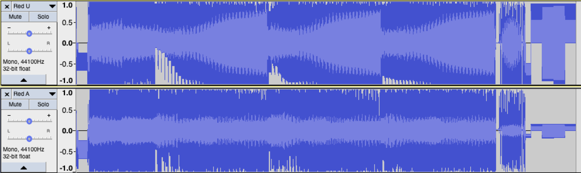 Wave form of above clips