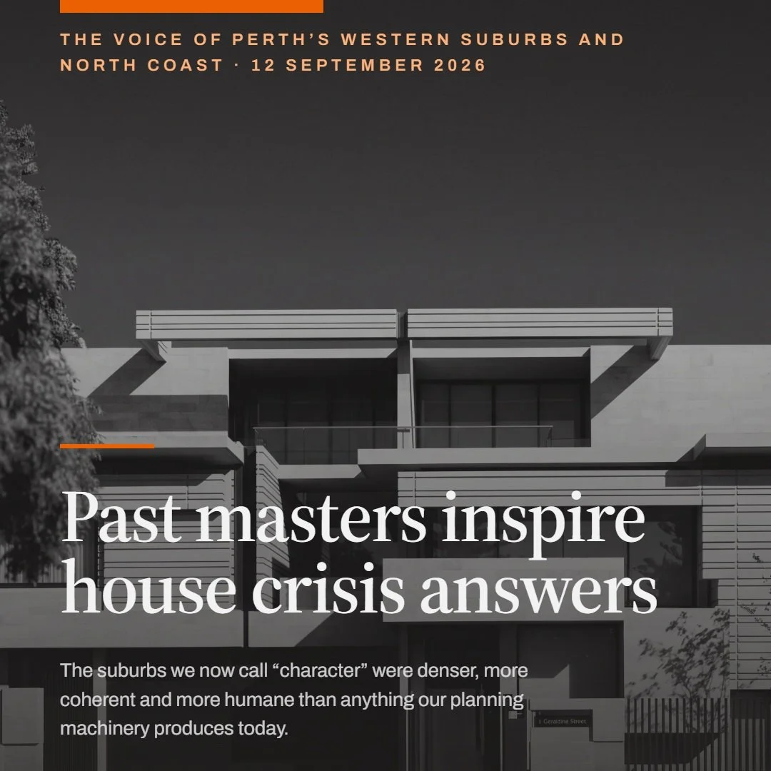 The suburbs we now call &ldquo;character&rdquo; were denser than anything our planning machinery allows today. Woolloomooloo carried 250 people a hectare in 1900. Highgate held 200 without losing dignity, shade or neighbourliness. Aoyama holds 300 to