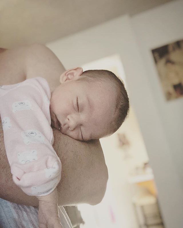 Hit the 1 month mark! @skrussillo2 and I have been burning the midnight oil with this little one. We&rsquo;re glad to be home after the evacuations and might take Ravens lead and get some much needed rest!