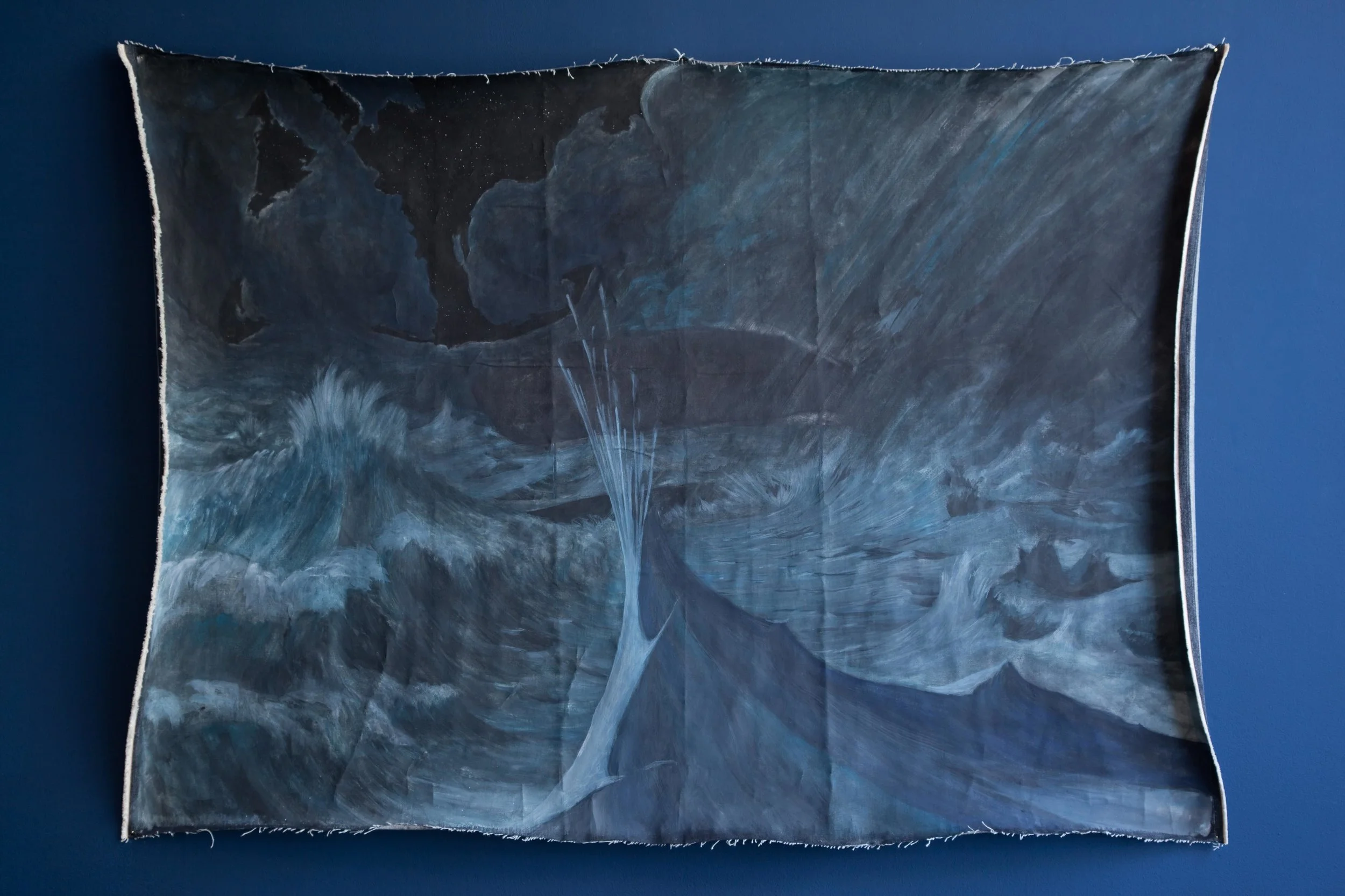Sp(out)er (In)nomine diaboli, 2009, acrylic and gouache on denim
