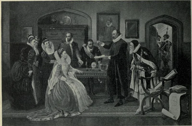 Gilbert demonstrating magnetism to Queen Elizabeth