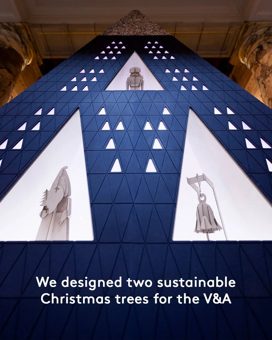 There is something oddly reassuring about watching people gather around a Christmas tree. All that light, colour, and ceremony for something that appears only once a year. For the V&amp;A and Young V&amp;A we wanted to make trees that felt familiar b