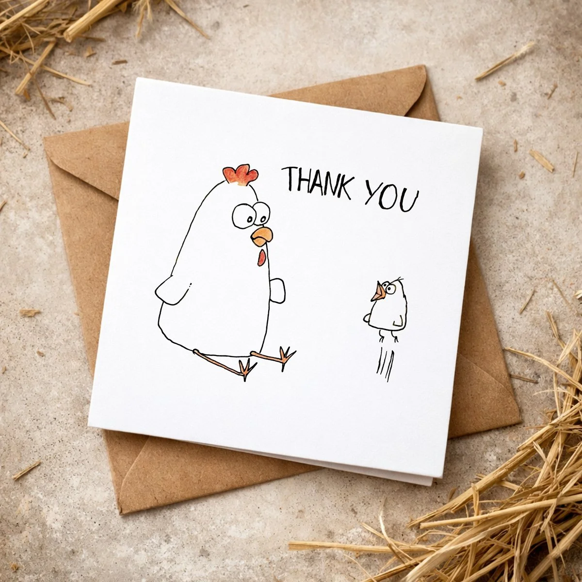 Chicken 'Thank you' Greeting Card