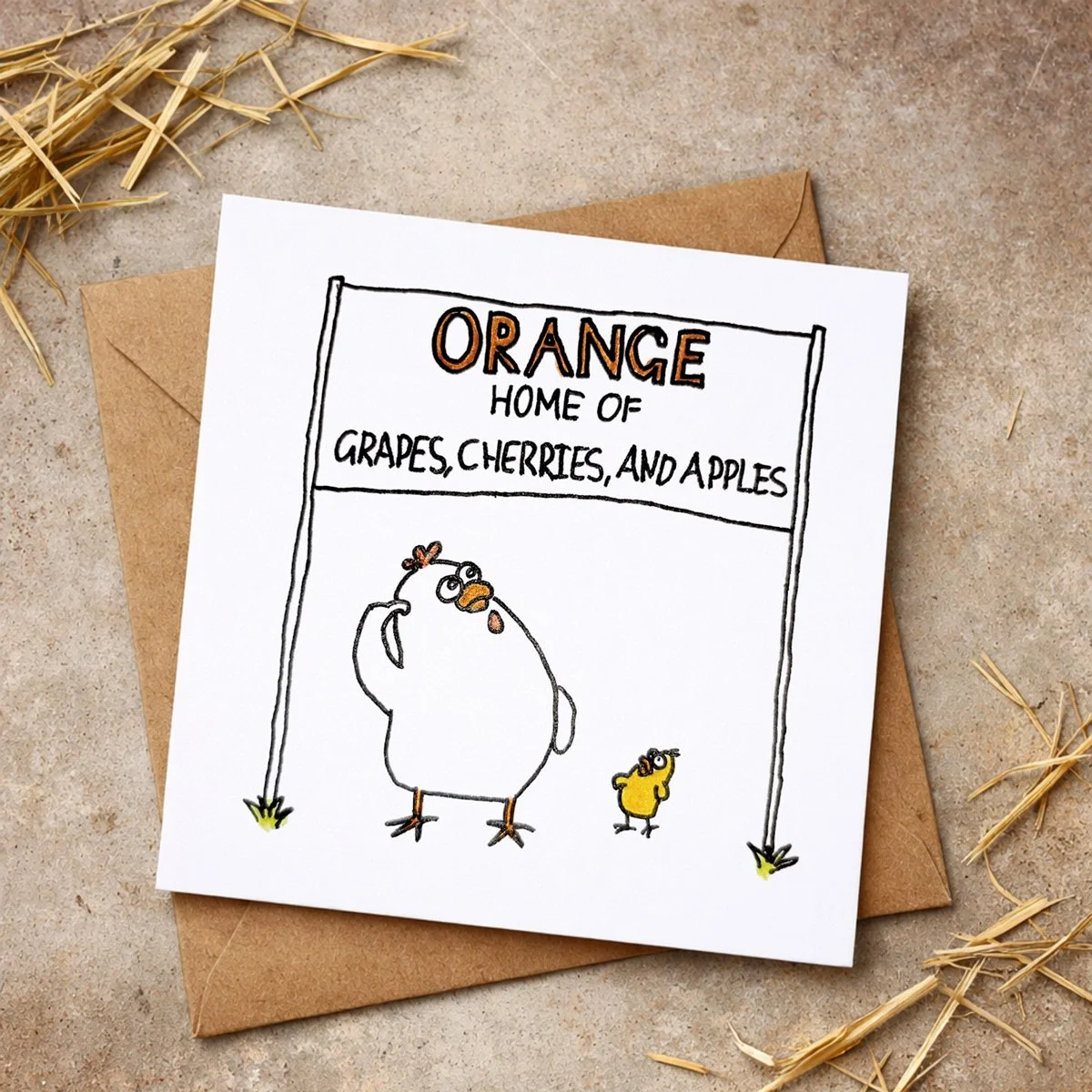 'Orange' Greeting Card