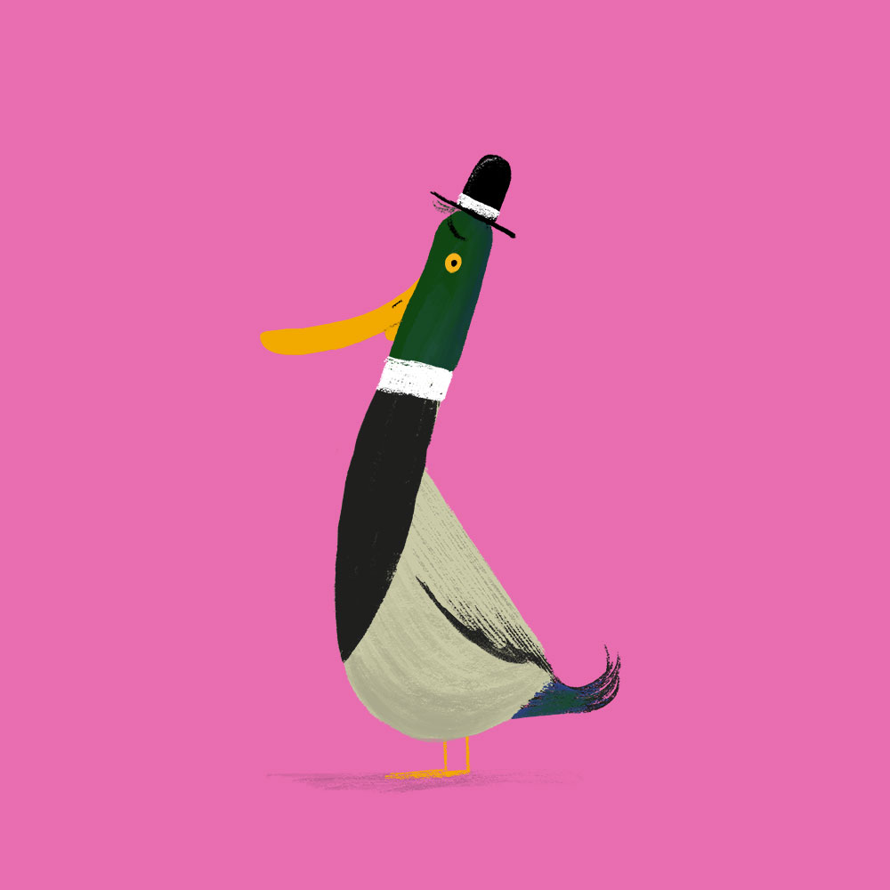 I liked the overall body shape but he reminded me a bit of Mickey Pearce from 'Only Fools and Horses' in that hat. So using the same body shape and trying some other body colours and textures, I then swapped the hat for a boater style hat. Perfect for a duck, don't you think?