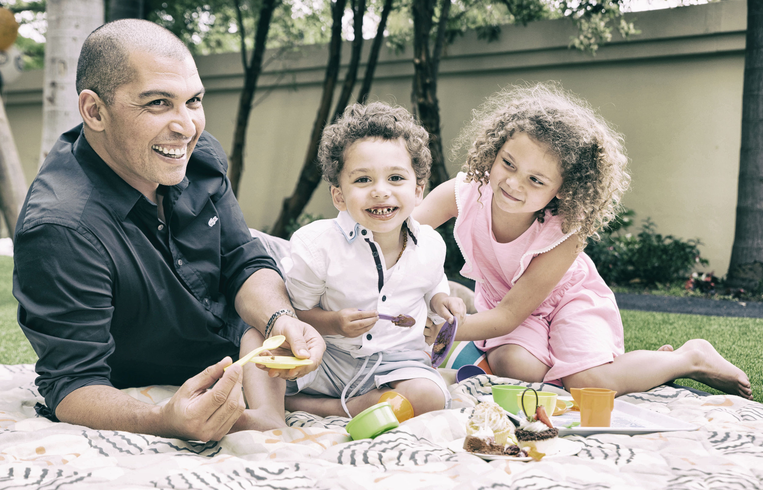 Reuben with his two children.