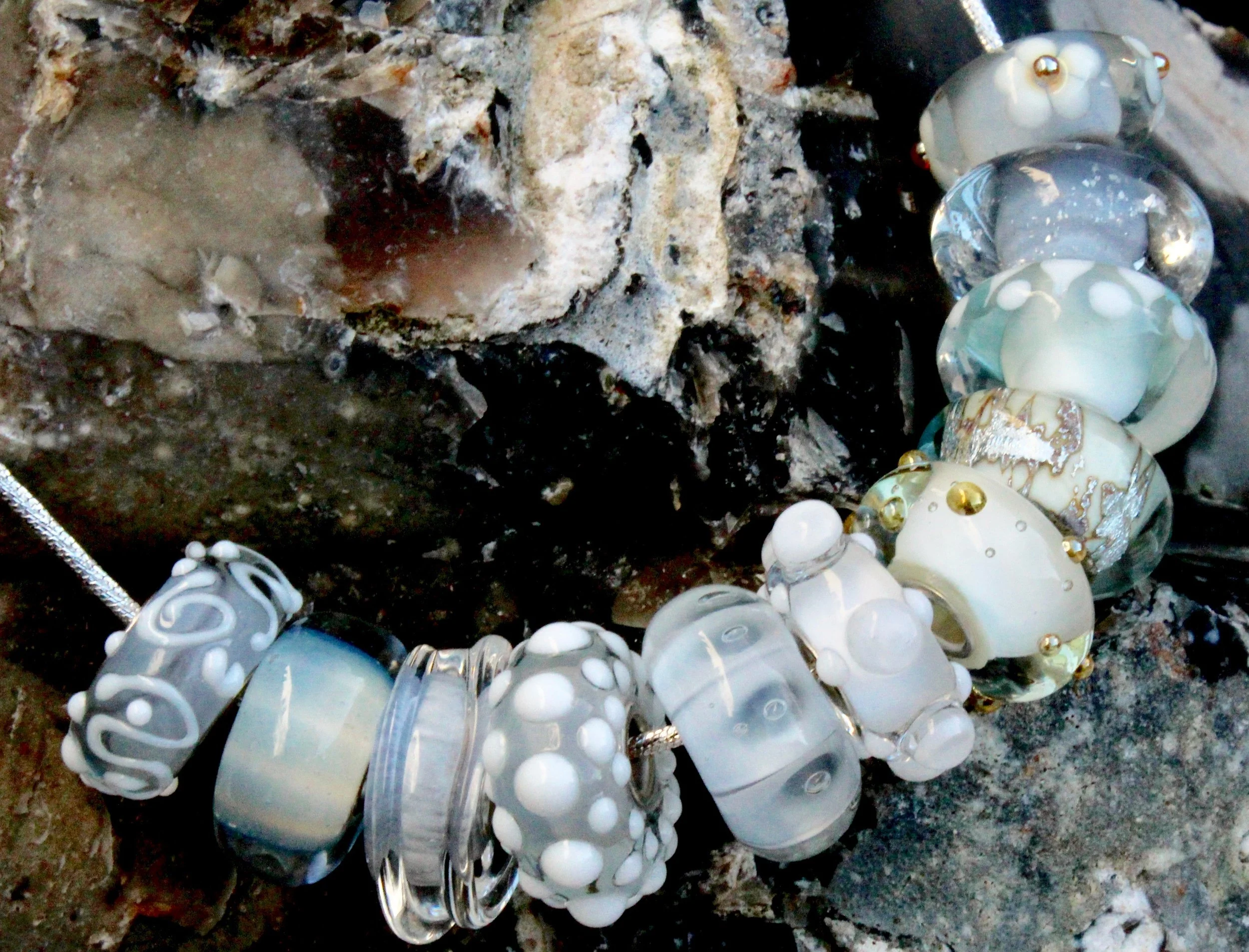 Winter White Charm Bead Set