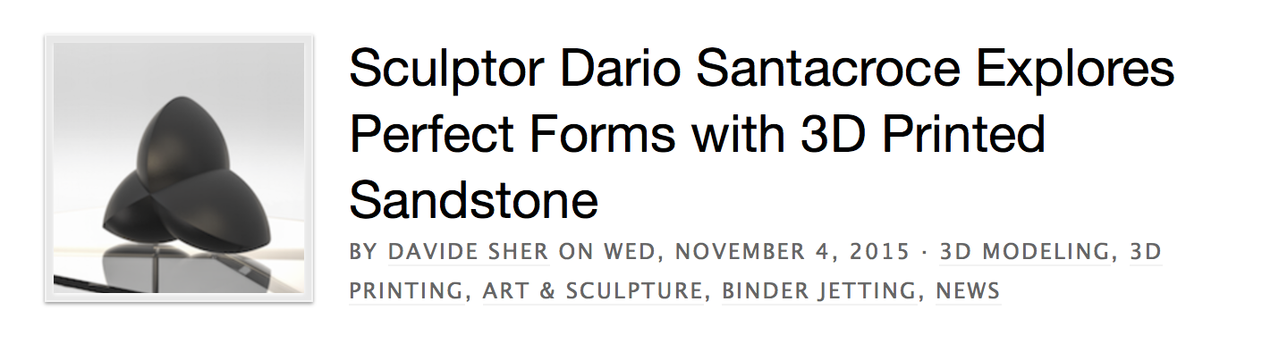 Article on 3D Printing Industry by Davide Sher