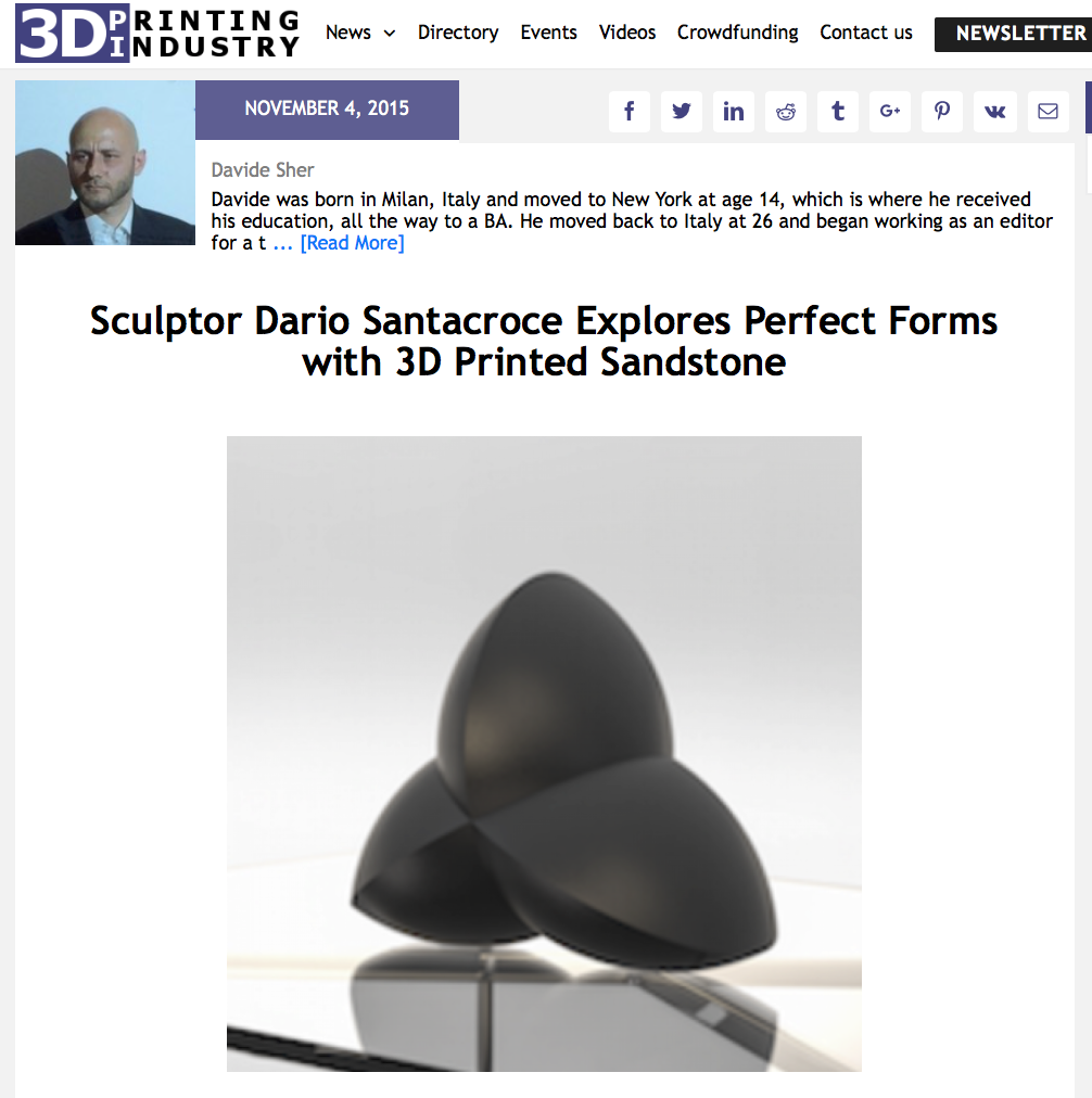 Sculptor Dario Santacroce Explores Perfect Forms with 3D Printed Sandstone