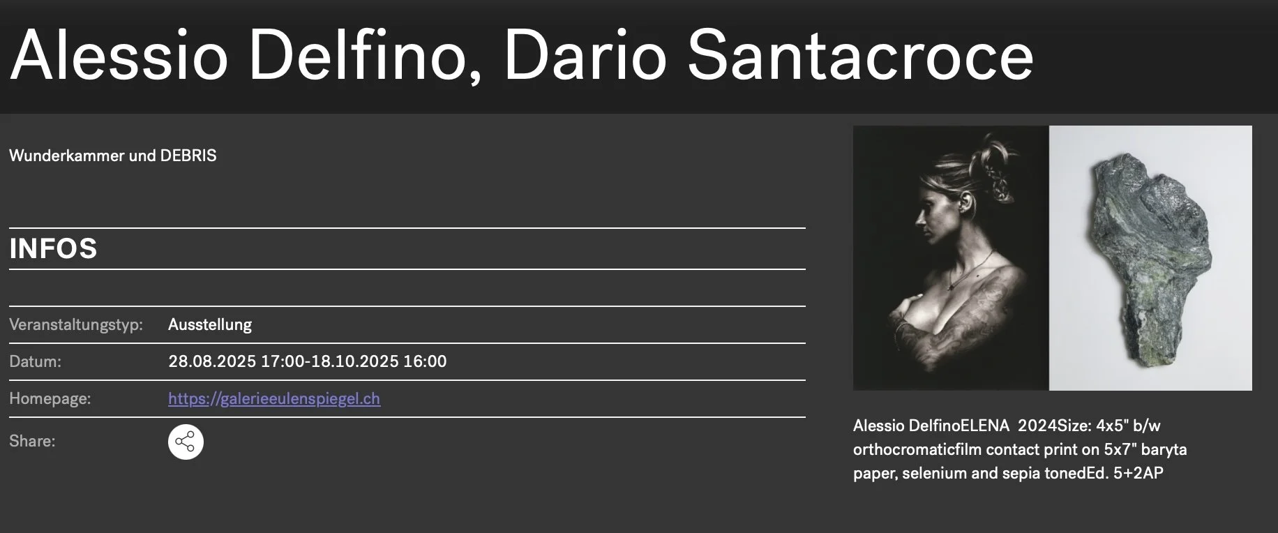 Galerie Eulenspiegel DEBRIS Dario Santacroce