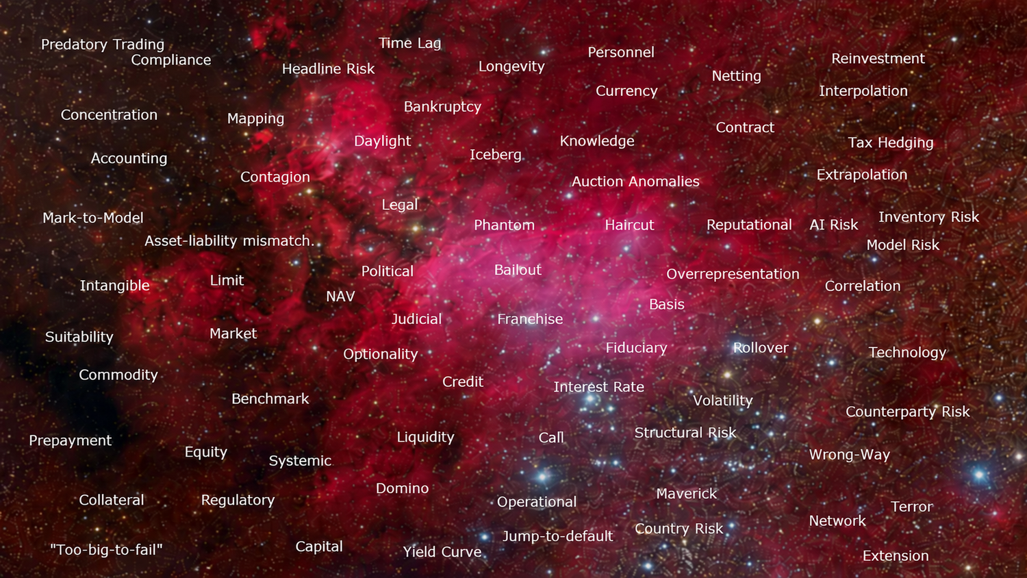 CMRA Galaxy of Risks showing a broad range of financial, market, operational and emerging risks