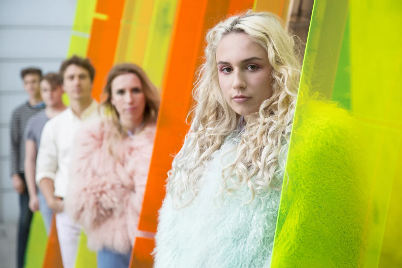 Indie melodic pop band Healyum shot by Fiona on a grey day in Margate