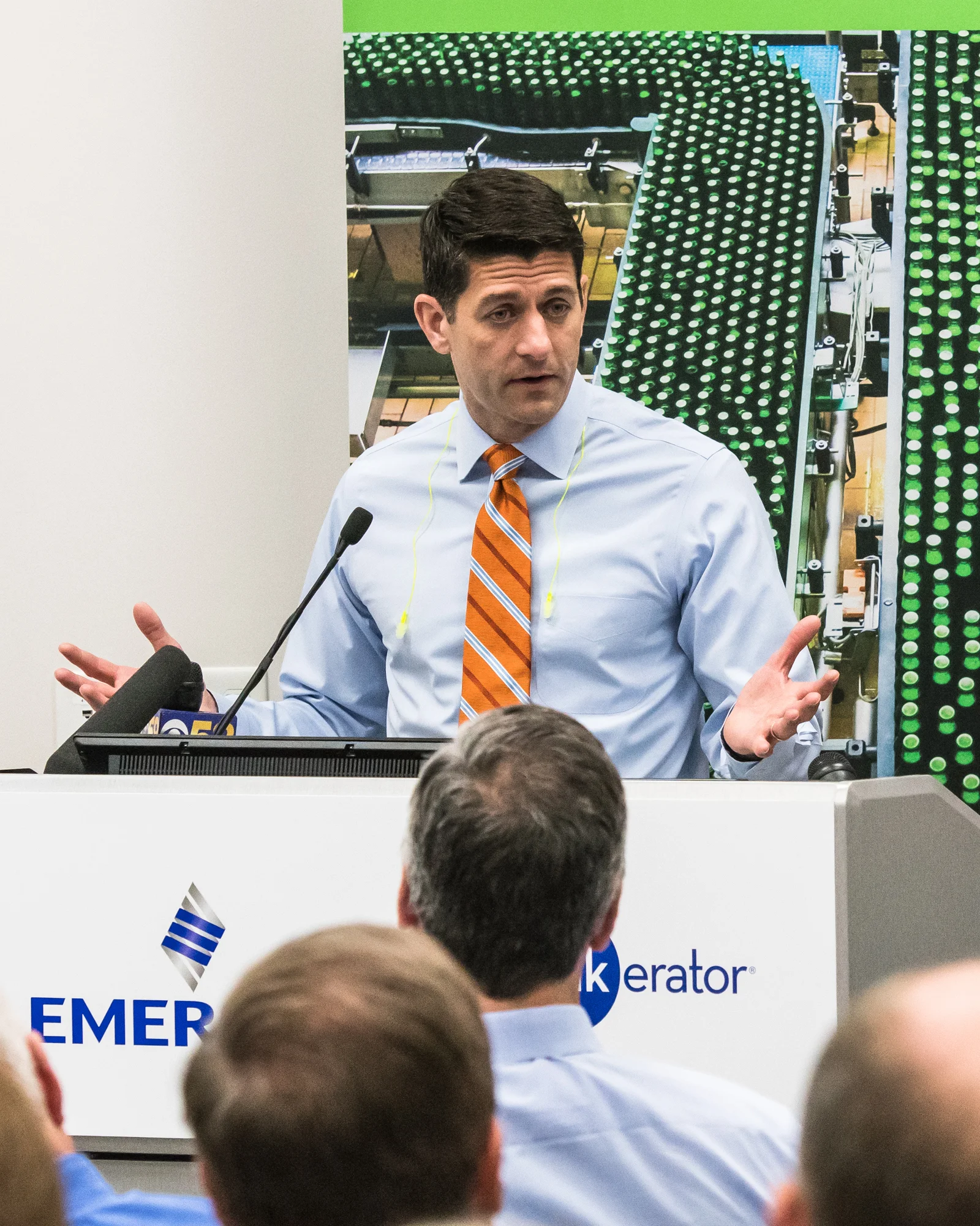 Congressman and House Speaker Paul Ryan speaks Thursday morning during InSinkErator's news conference to update plans for the company's new headquarters and facility. 