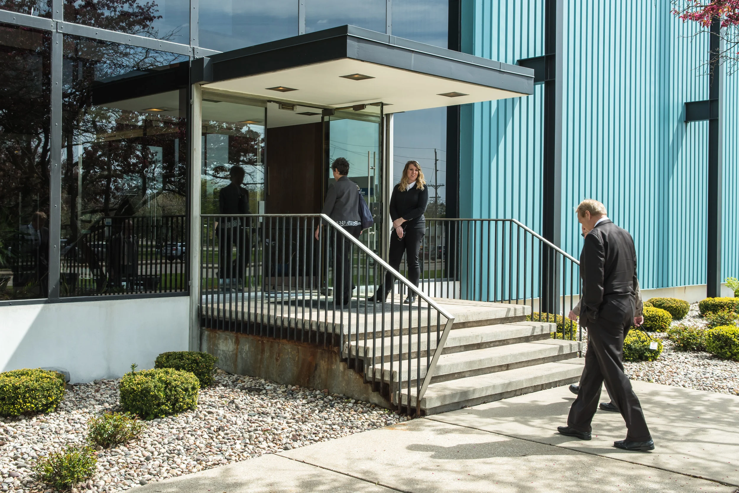 Guests arrive at InSinkErator's Racine plant Thursday morning for a news conference to update plans for the company's new headquarters and facility. 